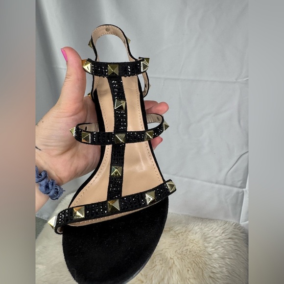 Studded Black and Gold High Heels - Size 8 - 5in Heel - Like New - Picture 5 of 8